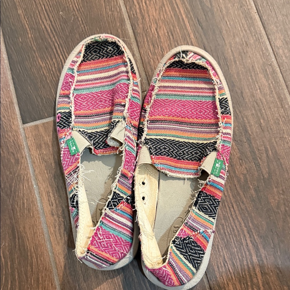 Sanuk Multicolor Striped Flats